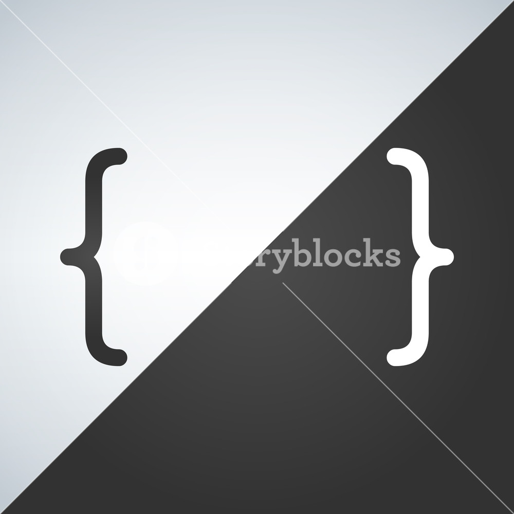 1000x1000 The Curly Bracket Icon Quote Symbol Black And White Concept