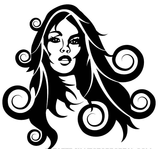 660x624 Girl With Curly Hair Vector Free Graphics Uihere