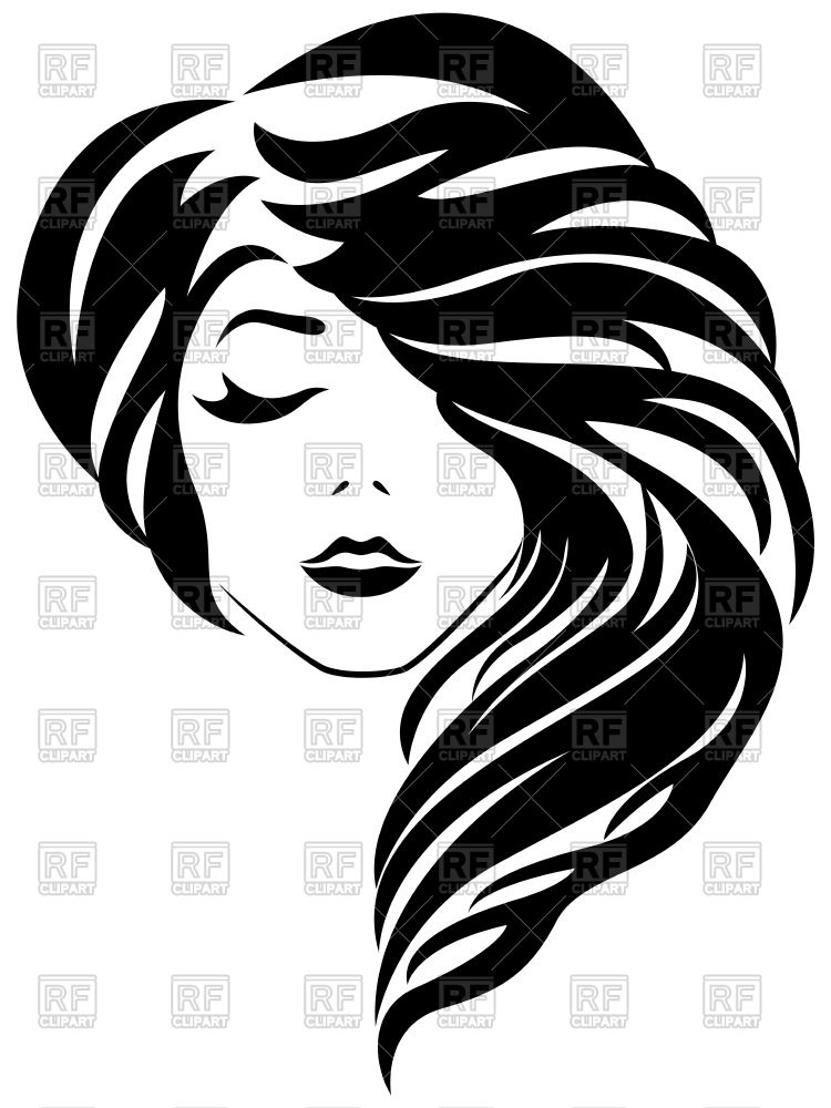 750x1000 Woman Beautiful Head With Curly Hair Vector Image Of People