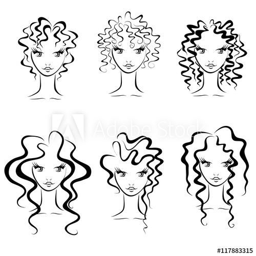500x500 Hairstyles For Curly Hair, Fashionable Hairstyles Vector