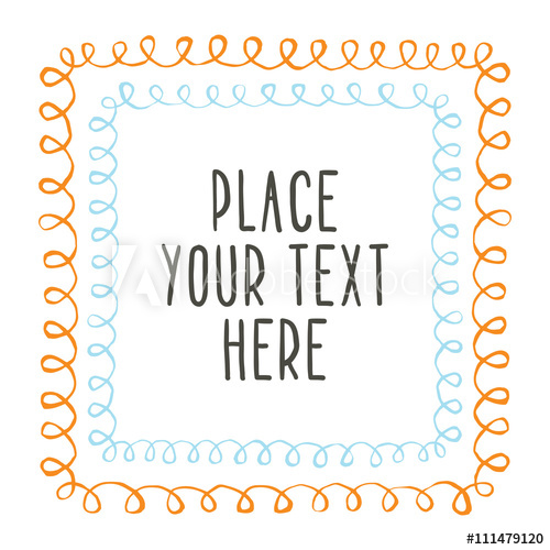Curly Lines Hand Drawn Vector Frame On White 500x500 Curly Lines Hand Drawn Vector Frame On White
