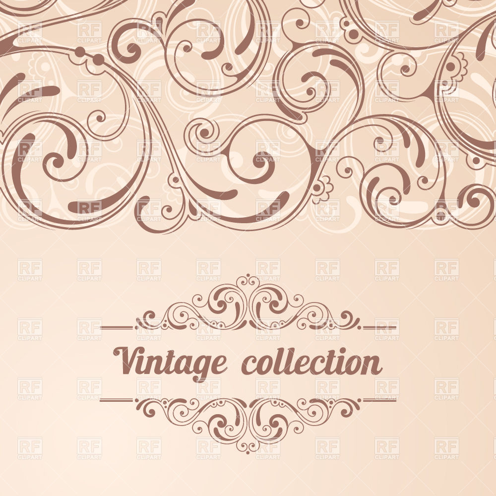 Ornamental Vintage Background Made Of Curly Lines Vector Image 1000x1000 Ornamental Vintage Background Made Of Curly Lines Vector Image