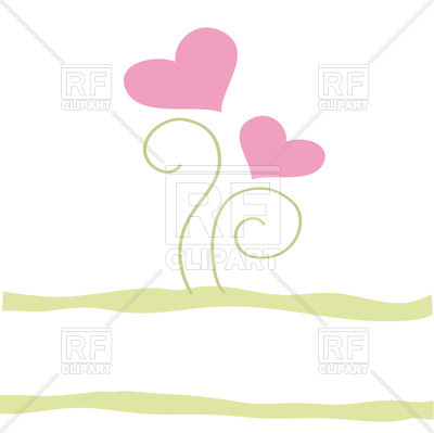 Two Pink Hearts And Curly Lines Vector Image Of Borders And Frames 400x399 Two Pink Hearts And Curly Lines Vector Image Of Borders And Frames