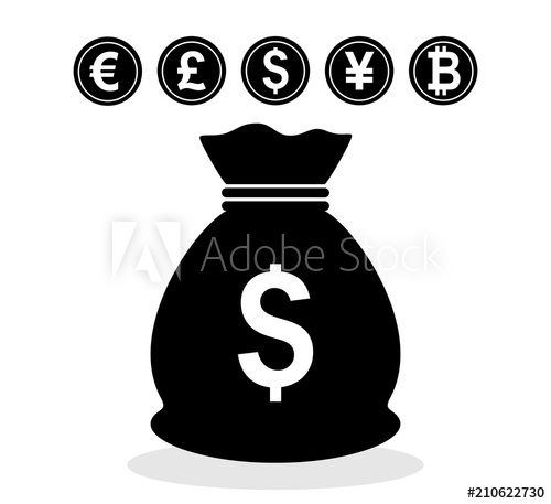 500x457 Money Bag Icon Coins On White Background Money Bag And Currency