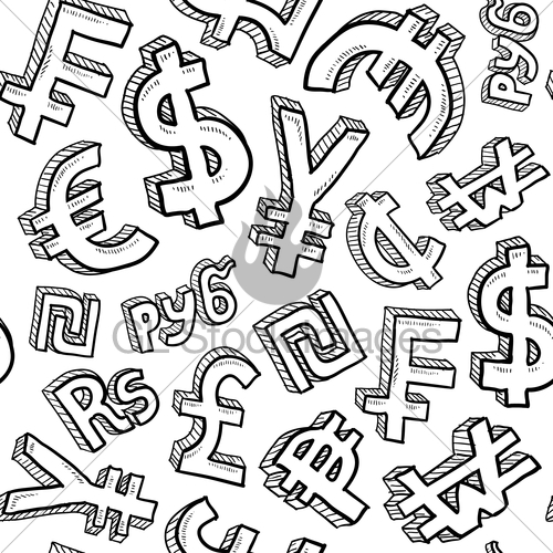 500x500 Seamless Currency Symbol Vector Background Gl Stock Images