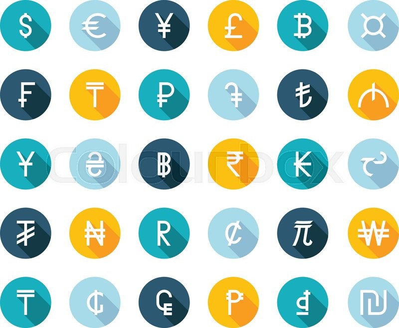 800x658 Vector Set Currency Symbols World Stock Vector Colourbox