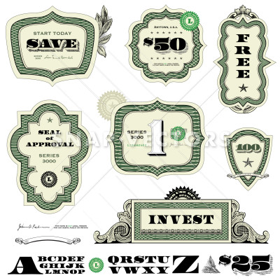 Vector Clipart Illustration Of Currency Frames 400x400 Vector Clipart Illustration Of Currency Frames
