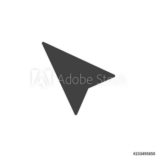 500x500 Cursor Arrow Vector Icon Filled Flat Sign For Mobile Concept