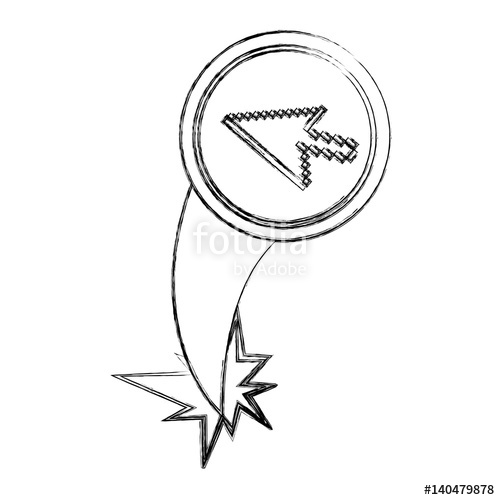 500x500 Blurred Silhouette Circular Frame With Pixelated Cursor Arrow