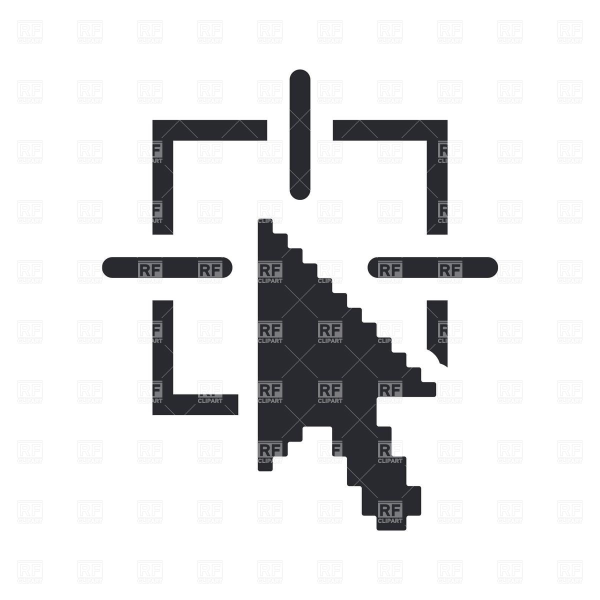 1200x1200 Arrow Cursor Hitting Target Icon Vector Image Of Signs, Symbols