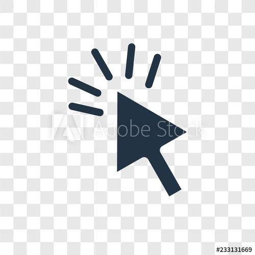 500x500 Cursor Vector Icon Isolated On Transparent Background, Cursor