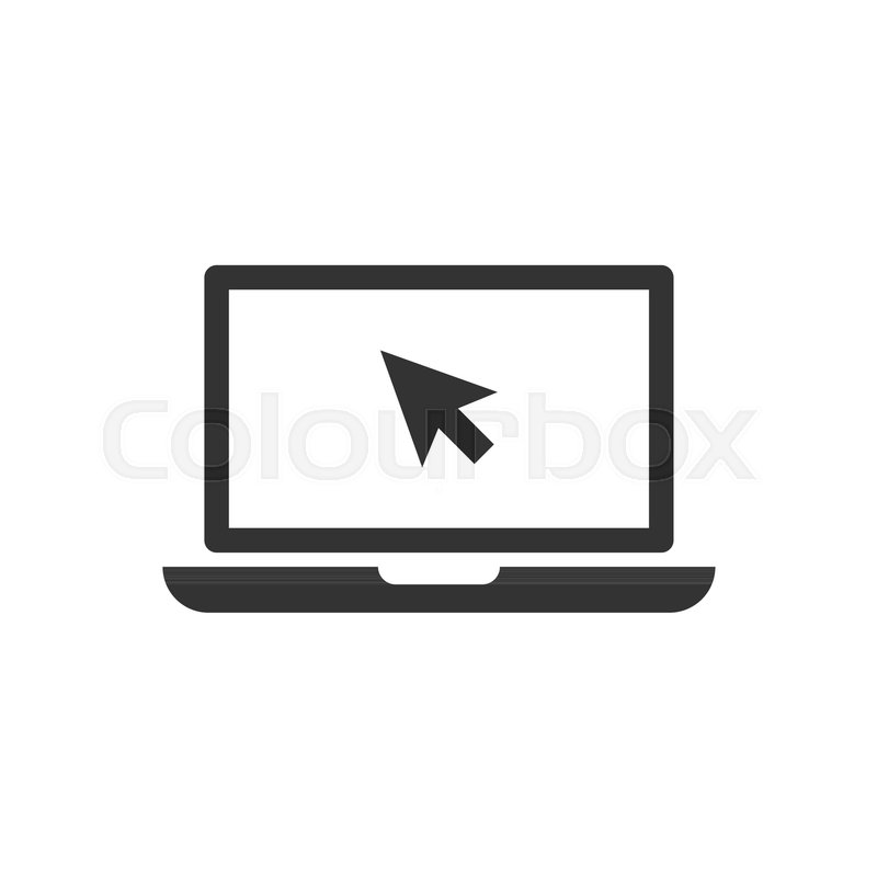 800x800 Laptop Notebook With Mouse Cursor Stock Vector Colourbox