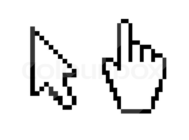 800x592 Mouse Hand And Arrow Cursor Vector Stock Vector Colourbox