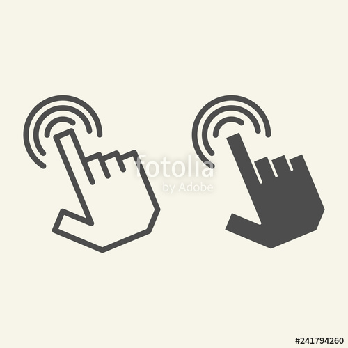 500x500 Pointer Hand Line And Glyph Icon Hand Cursor Vector Illustration