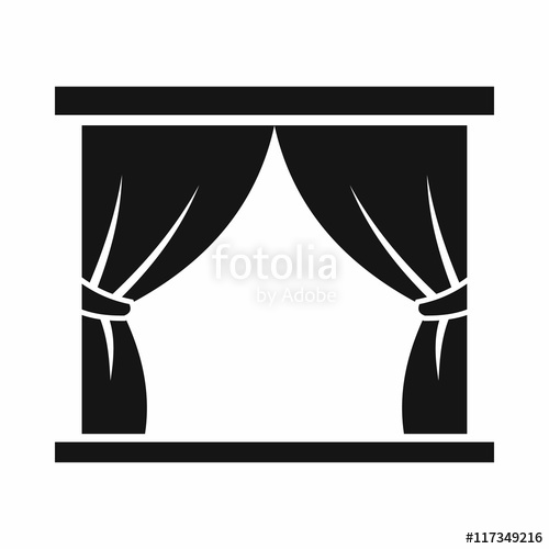 500x500 Curtain On Stage Icon In Simple Style Isolated On White Background