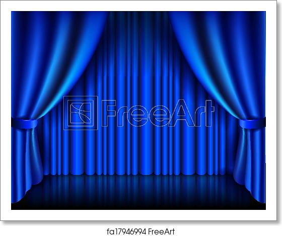 560x470 Free Art Print Of Blue Curtain Vector Illustration Blue Curtain