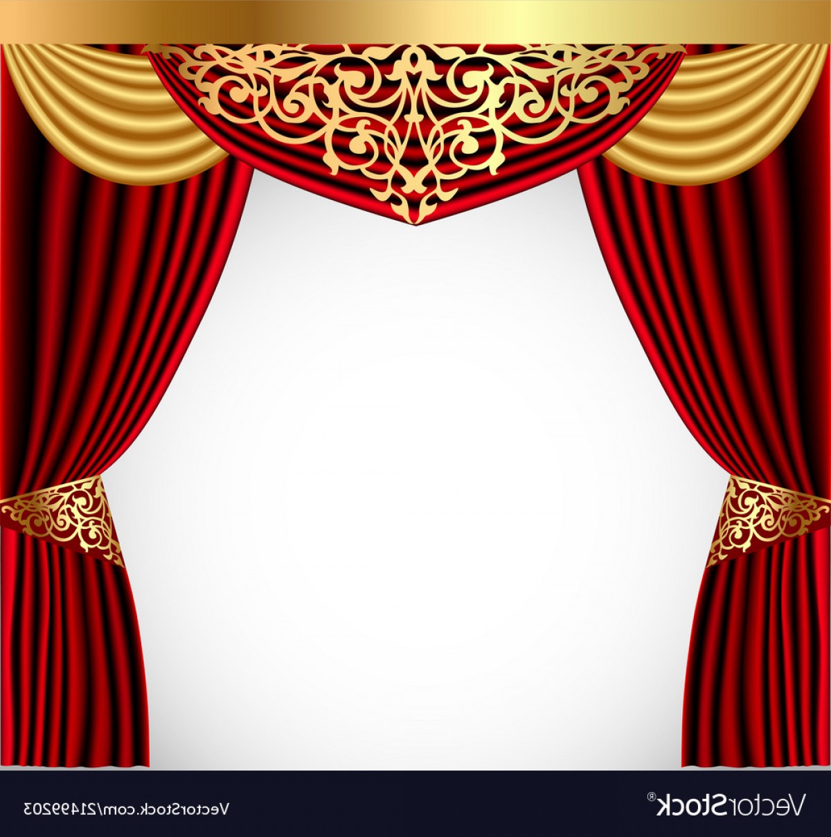 1200x1209 A Red Curtain With A Gold Lambrequin And A Vector Cqrecords