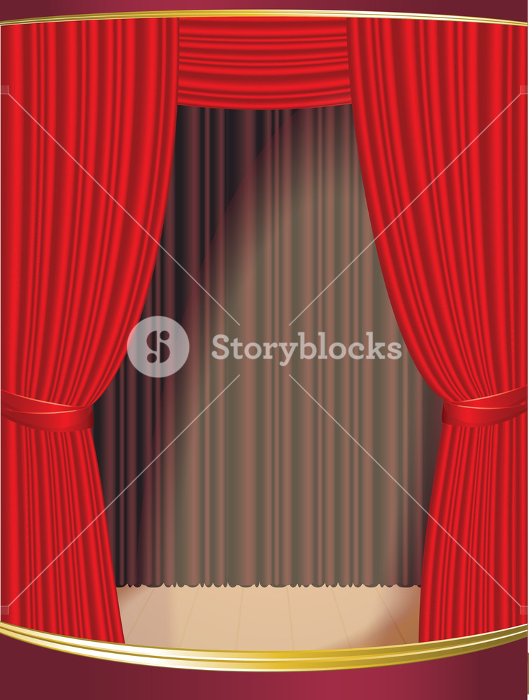 756x1000 Red Stage Curtain Vector Royalty Free Stock Image