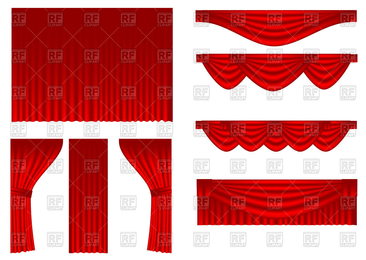 1200x851 Set Of Curtains Vector Image Of Objects Arkela