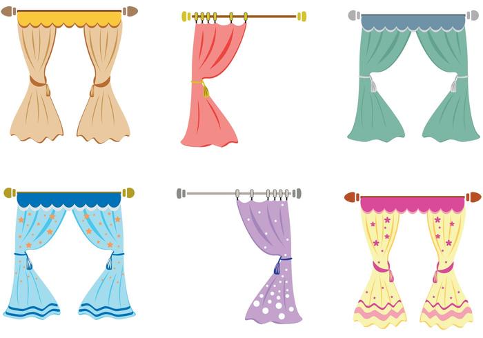 700x490 Window Curtain Vectors