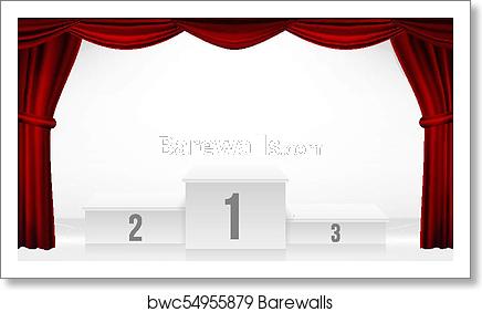 436x282 Winners Podium, Theater Curtain Vector Awards Ceremony Pedestal