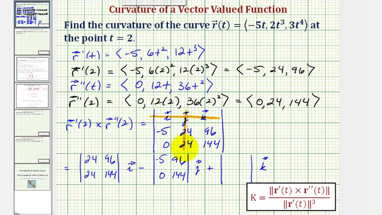 1280x720 Ex Find The Curvature Of A Space Curve Given