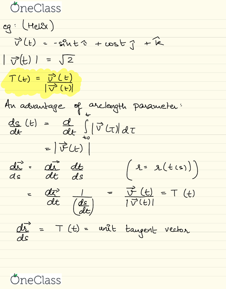 784x1000 Mat Lecture Mat Lec Tangent Unit Vector, Curvature