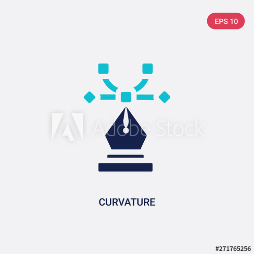 500x500 Two Color Curvature Vector Icon From Edit Tools Concept Isolated