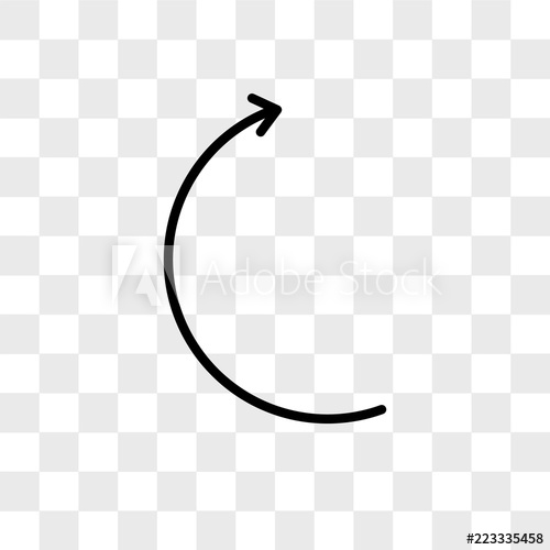 500x500 Curve Arrow Vector Icon Isolated On Transparent Background, Curve