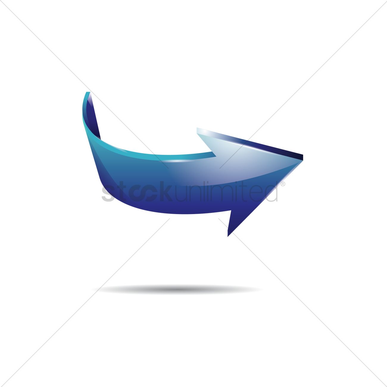 1300x1300 Right Curved Arrow Vector Image