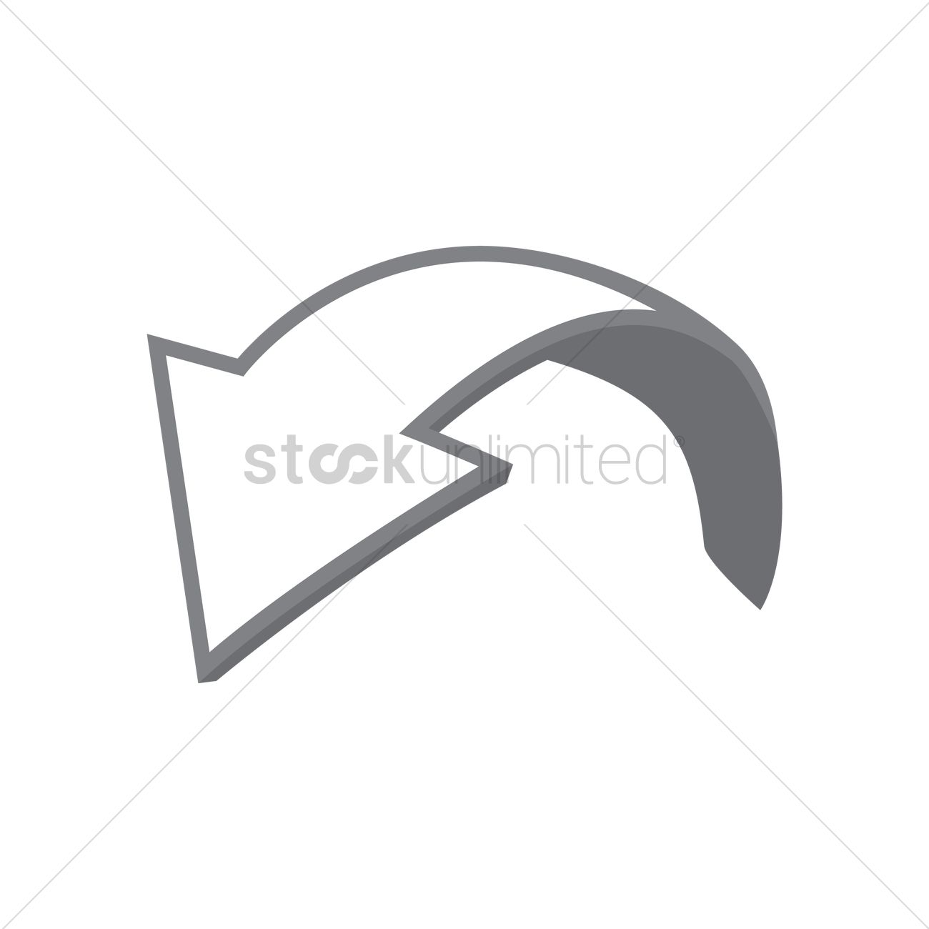 1300x1300 Curved Arrow Vector Image