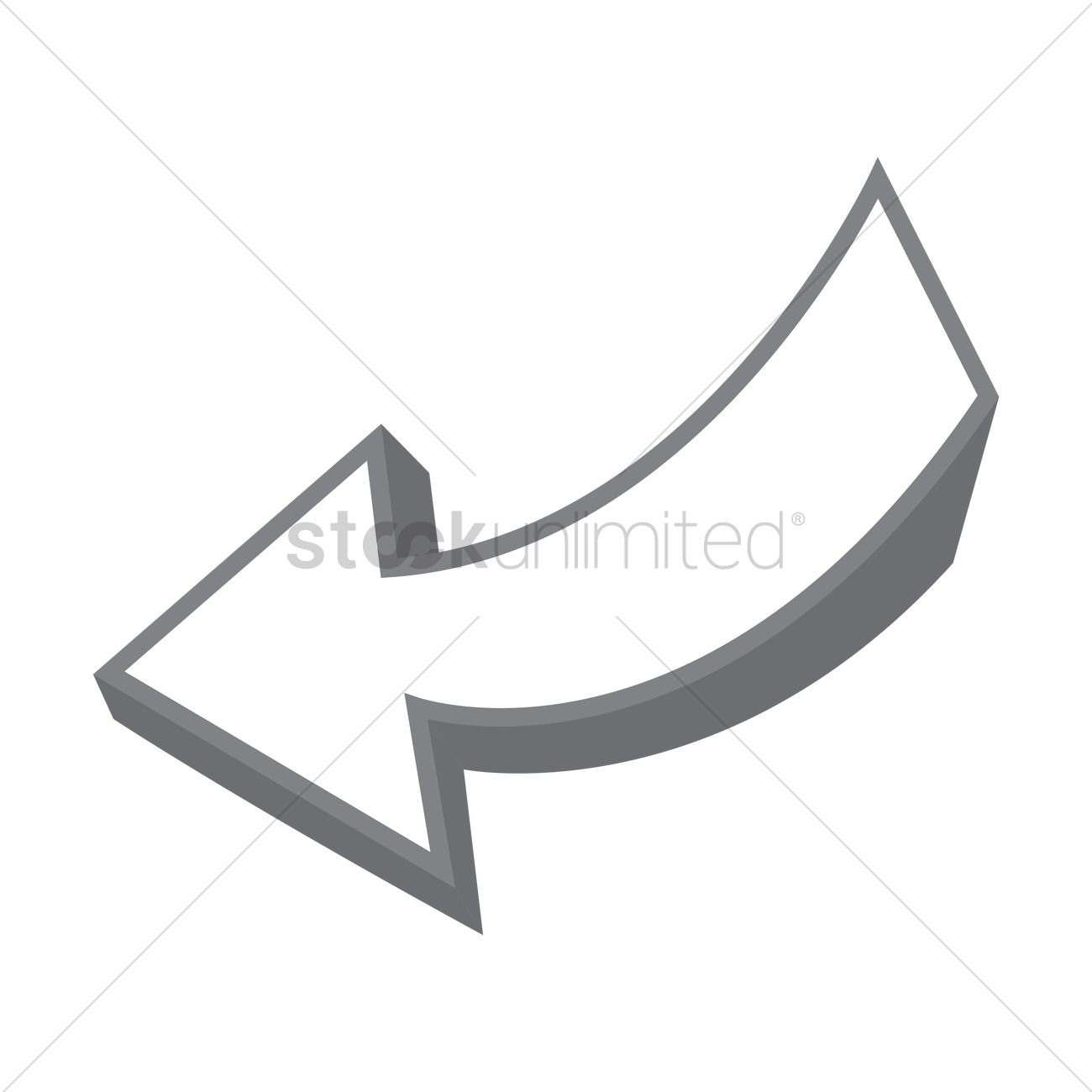 1300x1300 Left Curve Arrow Vector Image