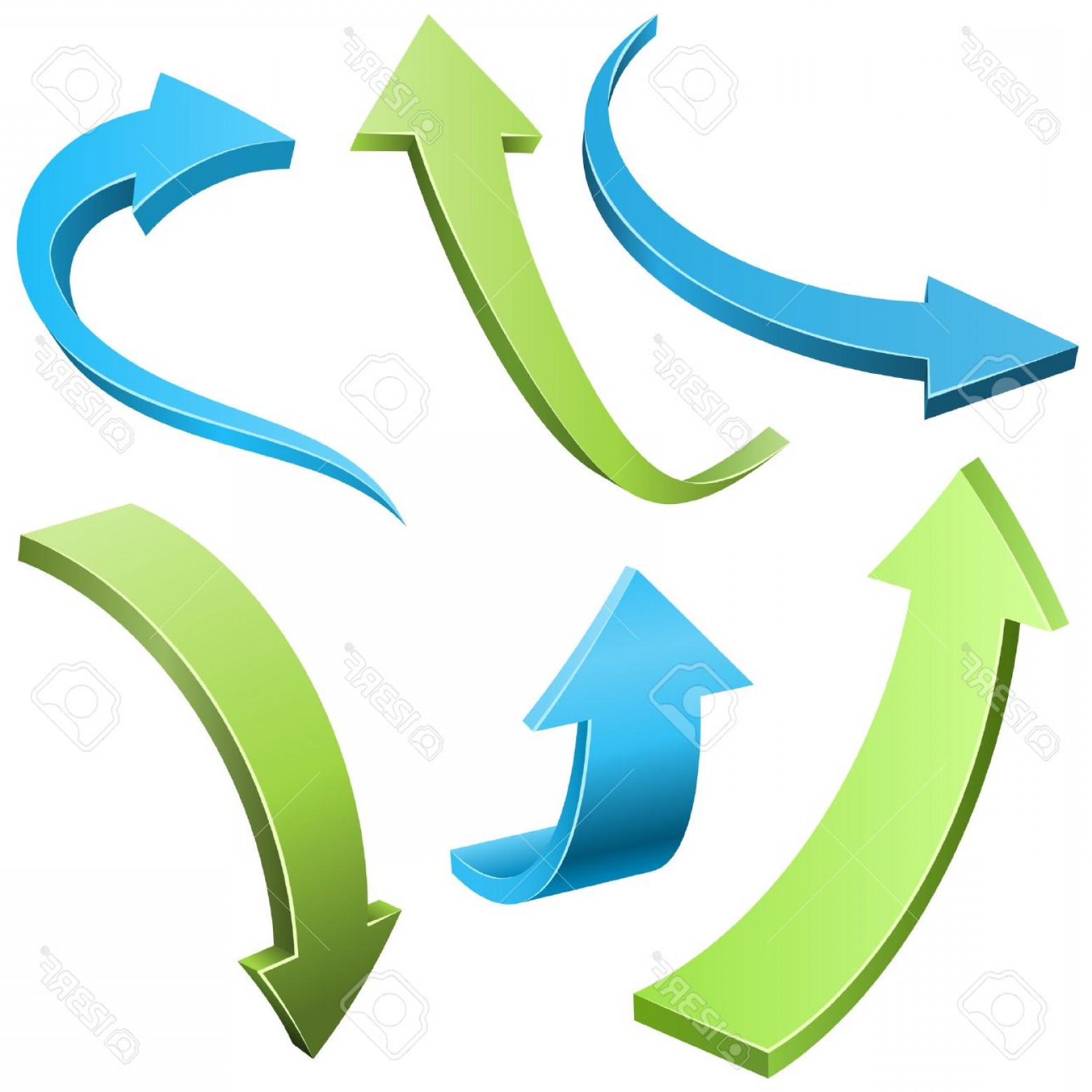 1560x1560 Photostock Vector Abstract Curved Arrows Vector Set Isolated