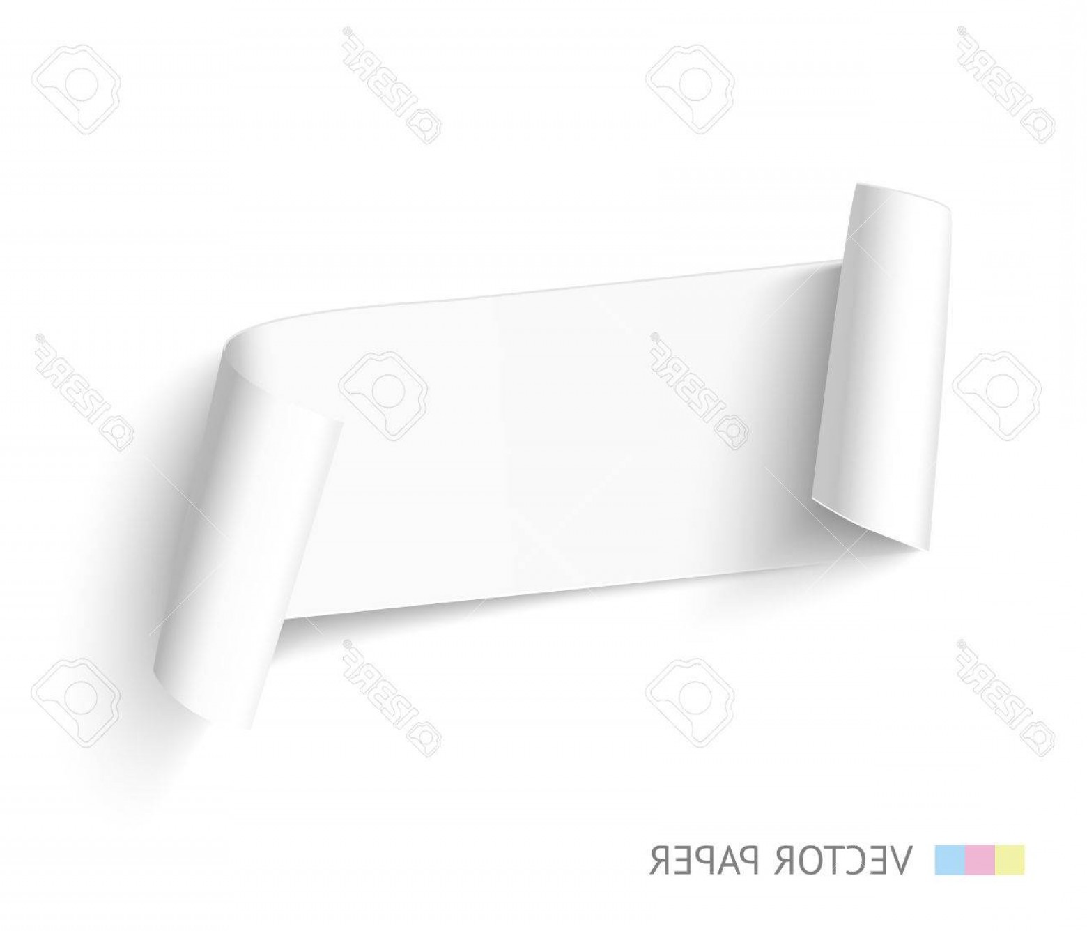 Photostock Vector White Blank Paper Ribbon Curved Banner 1560x1336 Photostock Vector White Blank Paper Ribbon Curved Banner
