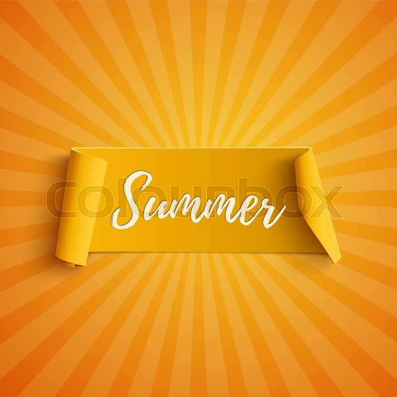 Summer Yellow Curved Banner, On Orange Stock Vector Colourbox 800x800 Summer Yellow Curved Banner, On Orange Stock Vector Colourbox