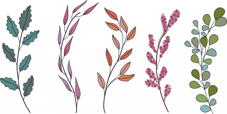 731x368 Curved Leaf Vector Free Vector Download