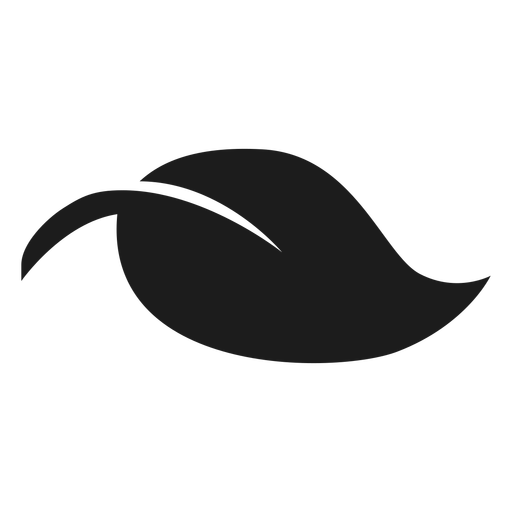 512x512 Curved Leaf With Stem Silhouette