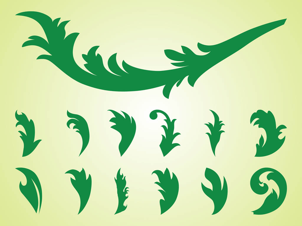 1024x765 Leaves Silhouette Set Vector Art Graphics