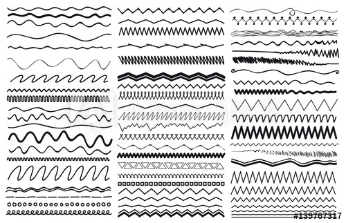 Set Of Wavy Curved And Zig Zag Criss Cross Horizontal Lines 500x323 Set Of Wavy Curved And Zig Zag Criss Cross Horizontal Lines