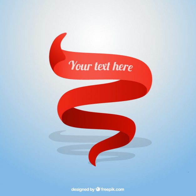 626x626 Curved Red Ribbon Vector Free Download