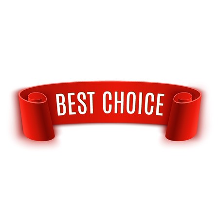 450x450 Red Realistic Detailed Curved Paper Banner Best Choice Ribbon