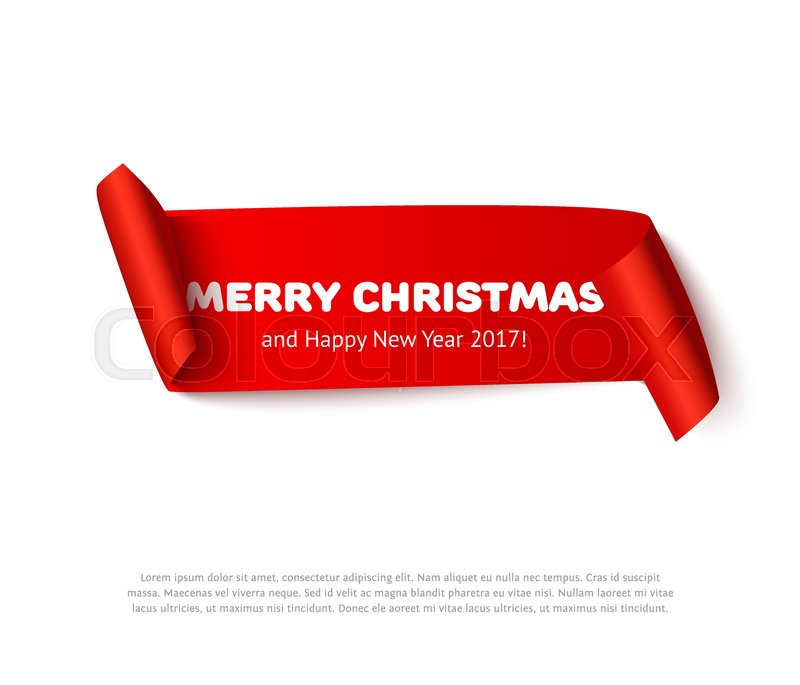 800x685 Very Merry Christmas Red Realistic Stock Vector Colourbox