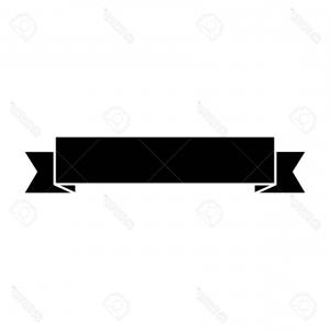 300x300 Curved Ribbon Banner Black Vector Catchsplace