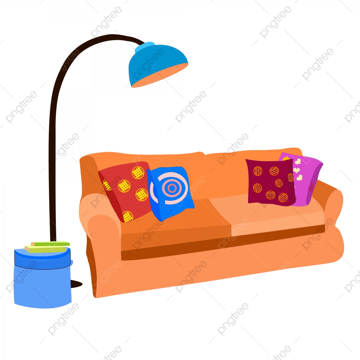 Living Room Sofa Floor Lamp Pillow, Trash Can, Scenes, Lovely Png 1200x1200 Living Room Sofa Floor Lamp Pillow, Trash Can, Scenes, Lovely Png