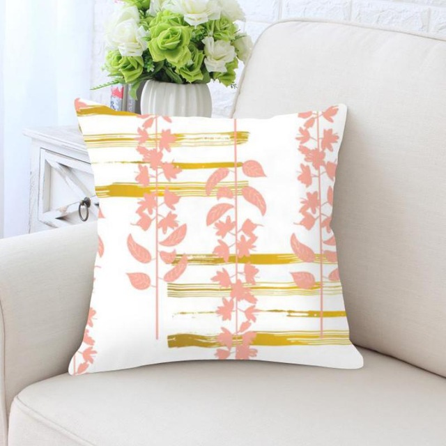 Plant Cushion Cover Tropical Green Leaves Pattern Brush Strokes 640x640 Plant Cushion Cover Tropical Green Leaves Pattern Brush Strokes