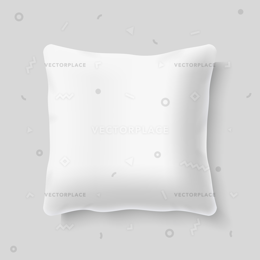 Blank White Square Realistic Pillow Cushion Vector Illustration 1000x1000 Blank White Square Realistic Pillow Cushion Vector Illustration