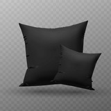 Vector Realistic Blank White, Black Square And Rectangular Pillow 160x160 Vector Realistic Blank White, Black Square And Rectangular Pillow