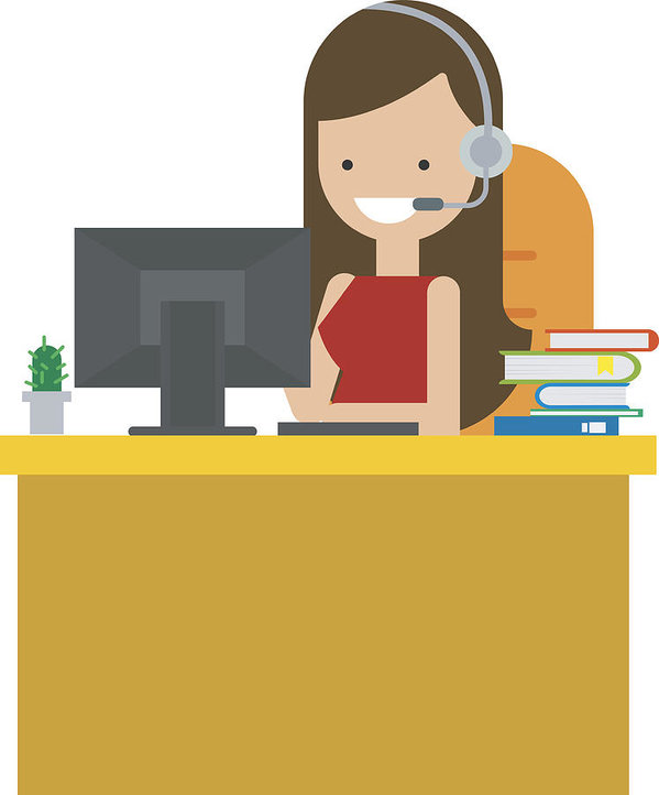 599x722 Customer Service Vector Illustration Art Print