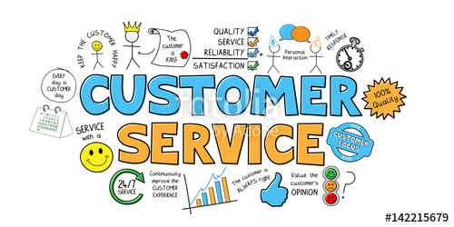 500x250 Customer Service Vector Concept Line Icons Stock Image
