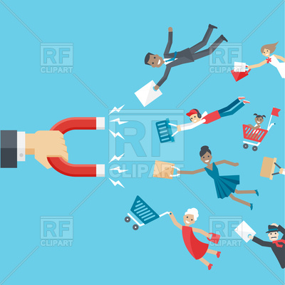 400x400 Business Customer Conceptual Background In Flat Style Vector Image